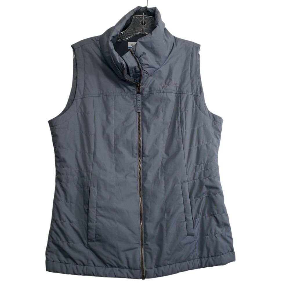 Columbia Women's Grey Lightweight Full Zip Vest, Size Medium